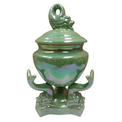 Sopera Porcelana base Peces 26 x 17 cm (Verde perlado) 10 in
